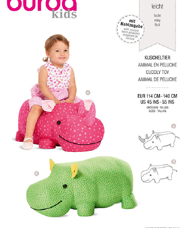 Patron Burda Animal en peluche - Burda 1656 - Mercerine