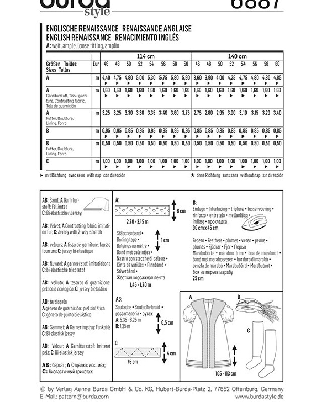 Patron Burda Historique  - Burda 6887 - Mercerine