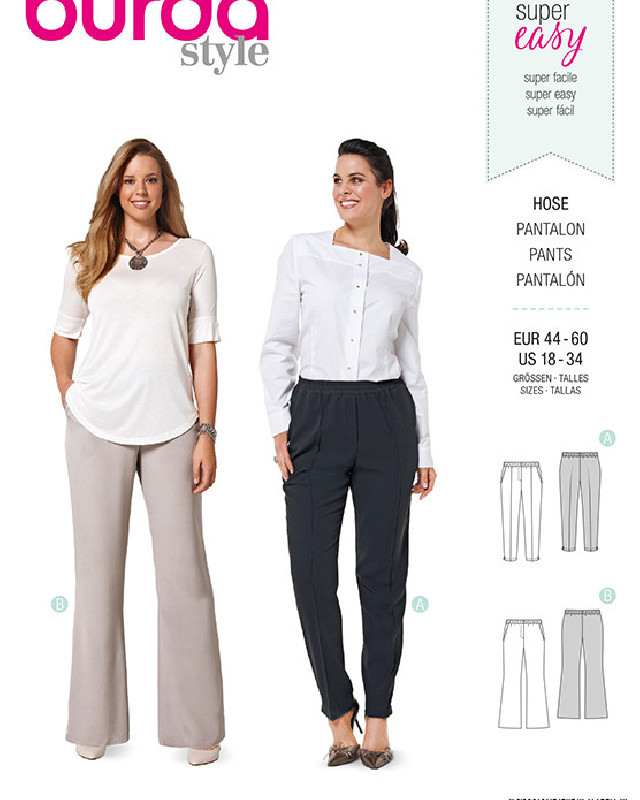 Patron Burda  Pantalon - Burda 6859 - Mercerine