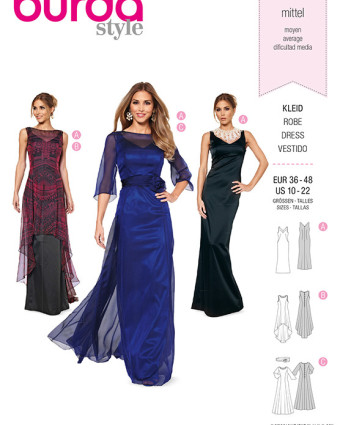 Patron Burda  Robe de soirée - Burda 6866 - Mercerine