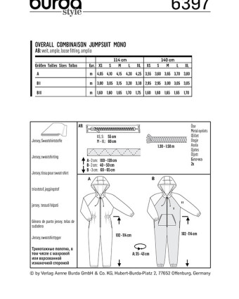Patron de couture  Combinaison - Burda 6397 - Mercerine