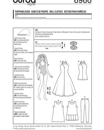 Patron de couture Idée Habits  - Burda 6960 - Mercerine