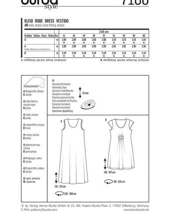 Patron  Robe - Burda 7100 - Mercerine