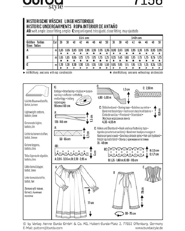 Patron Historique  - Burda 7156 - Mercerine