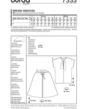 Patron Burda  déguisement Robin des bois - Burda 7333 - Mercerine