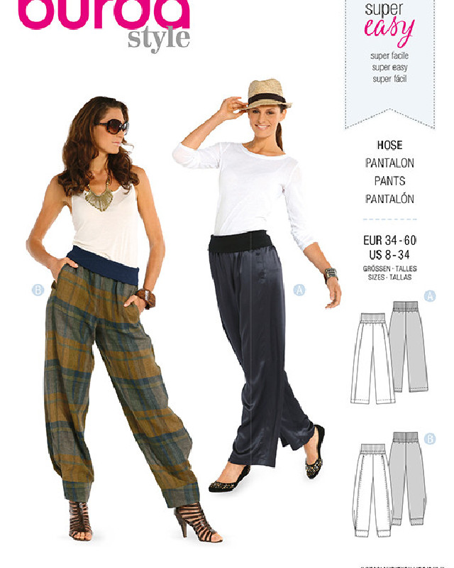 Patron de couture  Pantalon - Burda 7400 - Mercerine