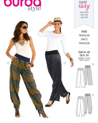 Patron de couture  Pantalon - Burda 7400 - Mercerine