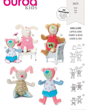 Patron  Lapin et Ours - Burda 7409 - Mercerine