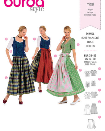 Patron de couture  Dirndl - Burda 7870 - Mercerine