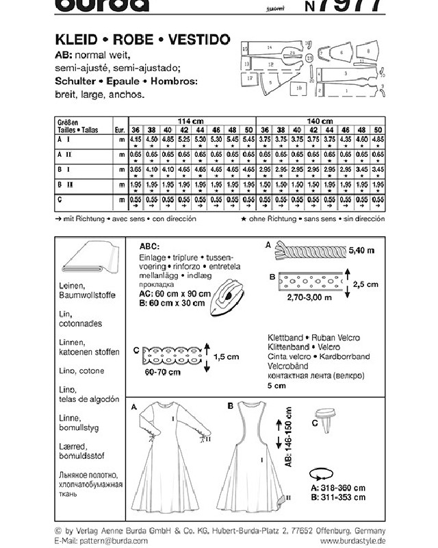 Patron de couture Historique  - Burda 7977 - Mercerine