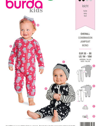 Patron de couture  Ensemble pour bébés - Burda 9328 - Mercerine