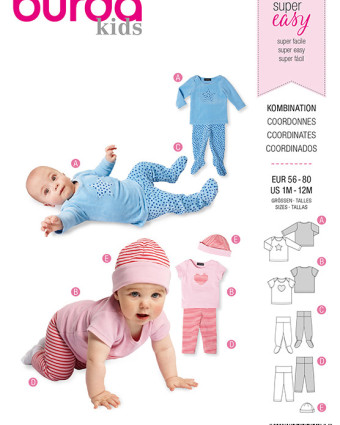 Patron Burda Ensemble bébé - Burda 9423 - Mercerine