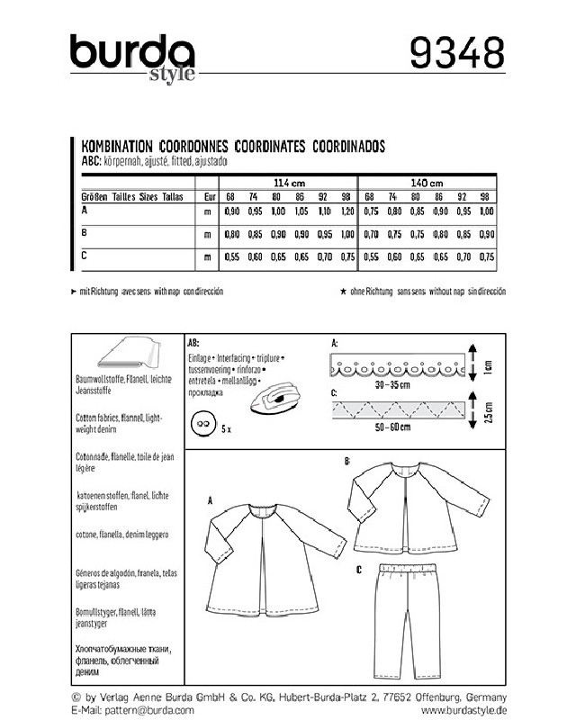 Patron Burda  Ensemble - Burda 9348 - Mercerine