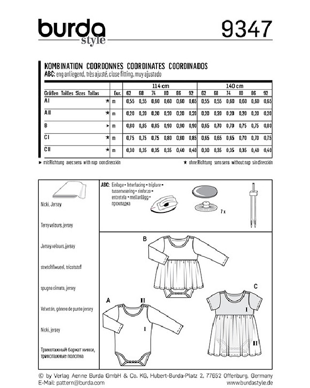 Patron  Ensemble - Burda 9347 - Mercerine