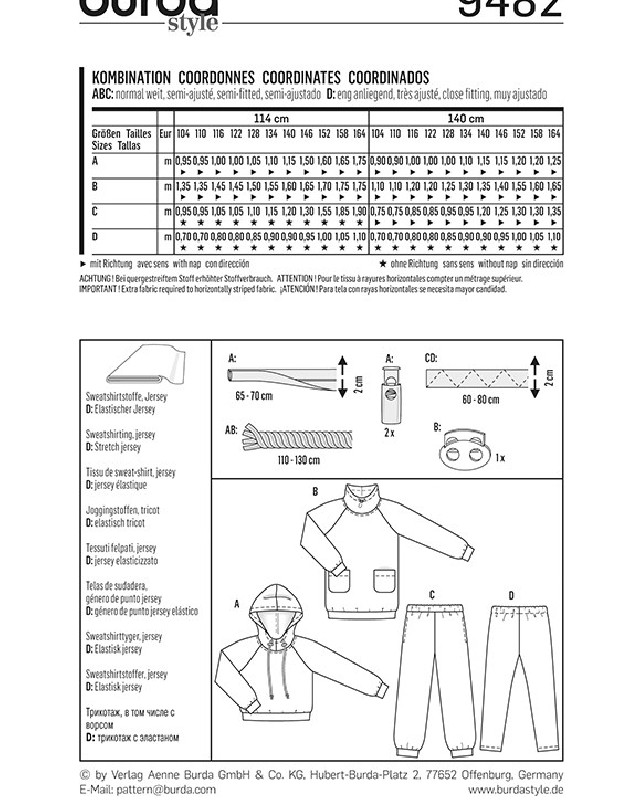 Patron Burda Coordonnés - Burda 9482 - Mercerine