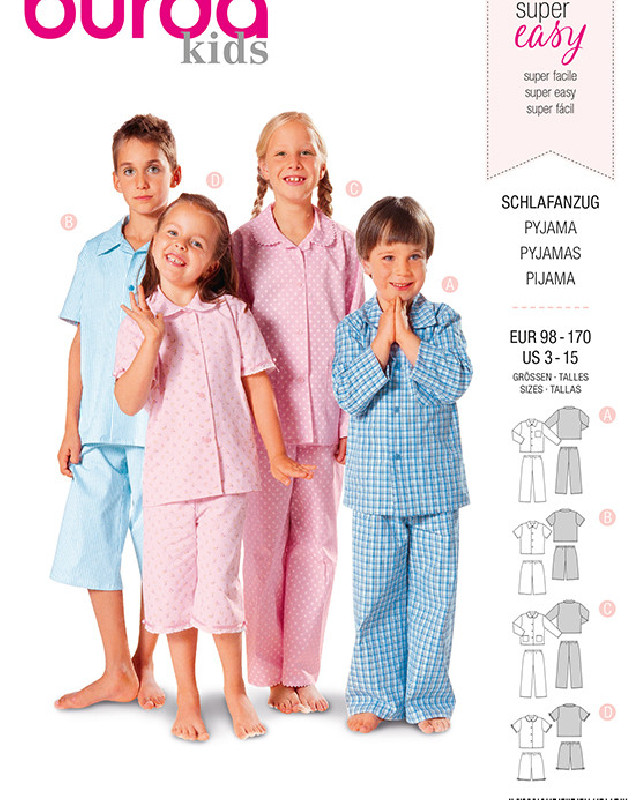 Patron Burda Pyjama - Burda 9747 - Mercerine