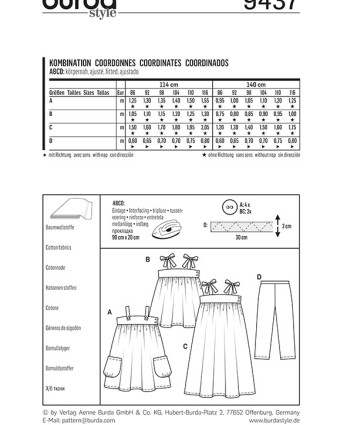 Patron Burda Coordonnés - Burda 9437 - Mercerine