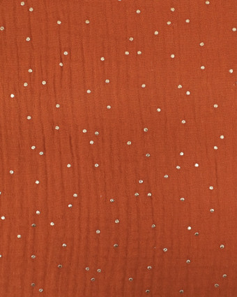 Double gaze - Rouille - Pois - or - Coton - Oekotex - Mercerine