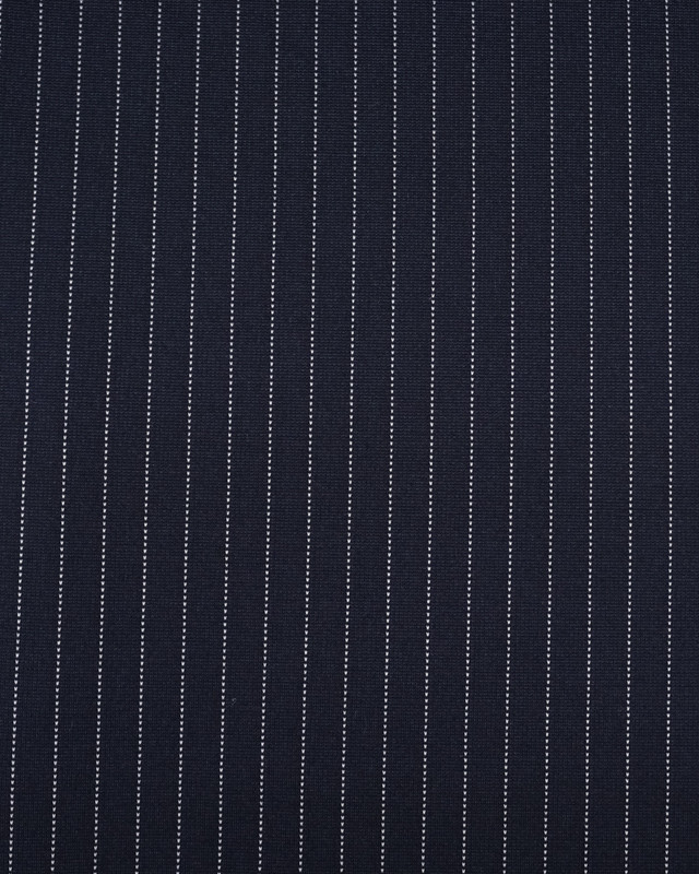 Tissu jersey épais Ponte Épais bleu marine rayé - Mercerine