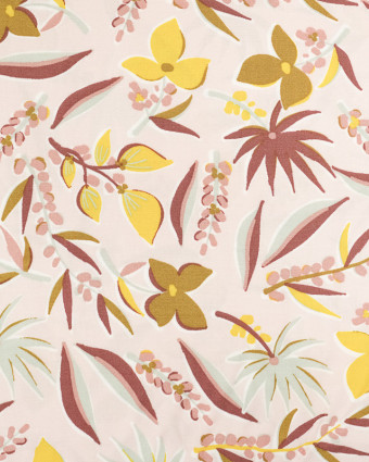 Viscose large Fleurs  Rose Pale