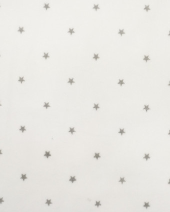 Jersey coton blanc étoiles argentées -  Mercerine