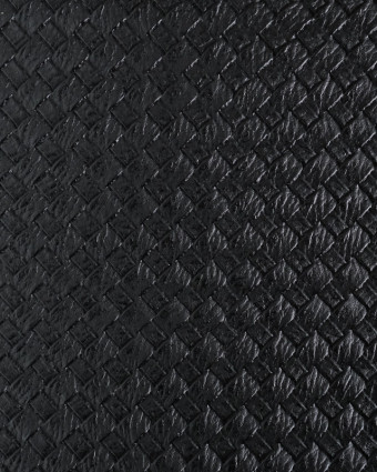 Simili cuir noir au mètre - Tissu tressé - Mercerine