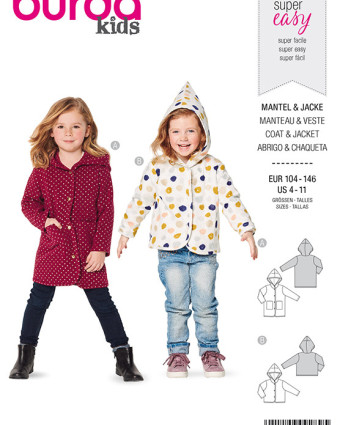 Patron de couture Enfant Manteau - Burda 9289 - Mercerine