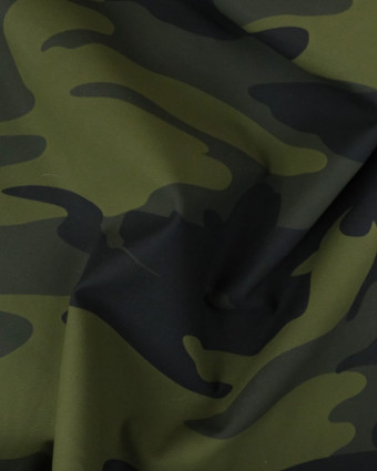 Simili Cuir Camouflage vert x10cm