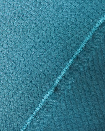 Tissu jersey - Tissu matelassé - Tissu au mètre - Bleu paon - Mercerine