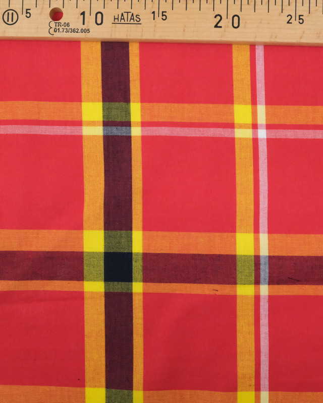 Madras rouge : tissu à carreaux au mètre - Mercerine
