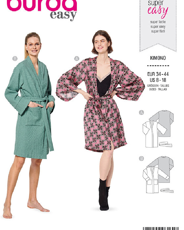 Patron de couture Kimono - Burda 6161 - Mercerine