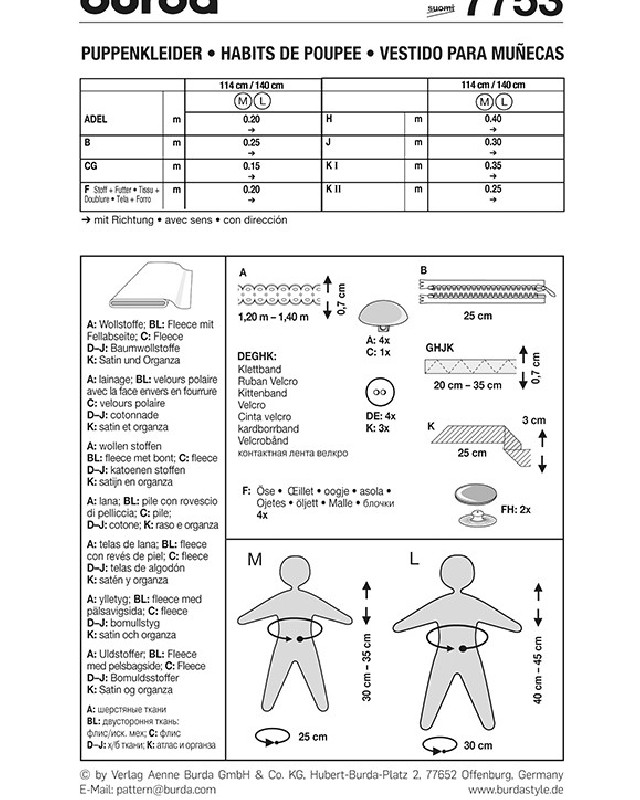 Patron Vêtements  - Burda 7753 - Mercerine