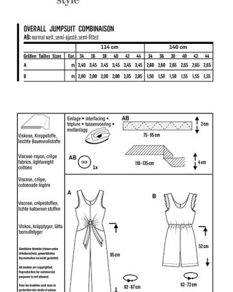 Patron de couture Combinaison Femme Burda 6134 - Mercerine