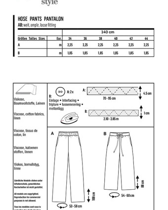 Patron de couture Pantalon Femme Burda 6148 - Mercerine