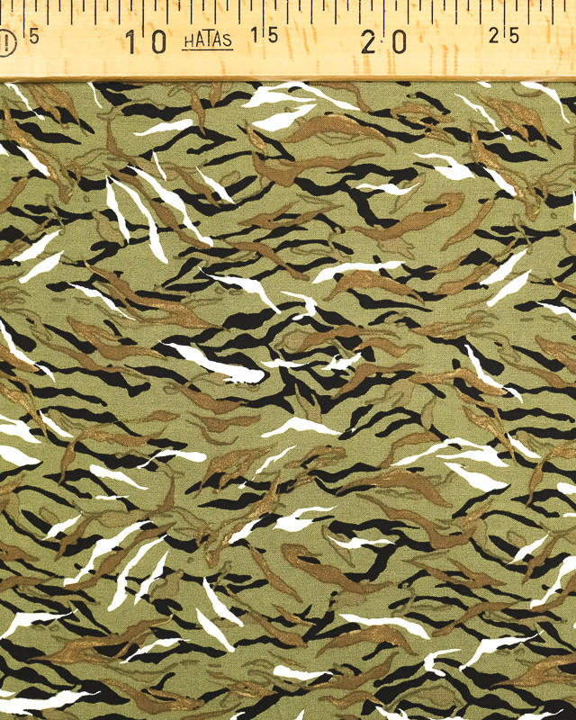 Tissu au mètre - viscose - vert- tissu camouflage - army - Mercerine