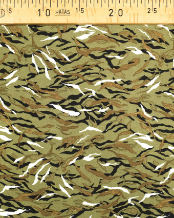 Tissu au mètre - viscose - vert- tissu camouflage - army - Mercerine