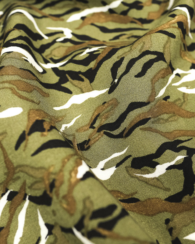 Tissu au mètre - viscose - vert- tissu camouflage - army - Mercerine