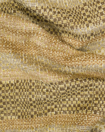 Tissu tweed au mètre : maille or - Mercerine