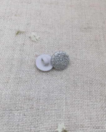 Boutons argent paillette plat à pied 10mm