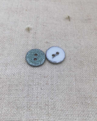 Bouton à coudre paillette bleu 15mm