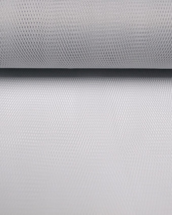 Tulle gris clair rigide largeur 150cm - 10cm - Mercerine