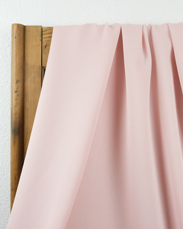 Tissu au metre : crepe satin rose pastel Cristina - Mercerine