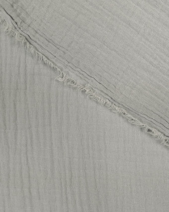 Double gaze - gauffrée - gris clair - tissus au metre - Mercerine