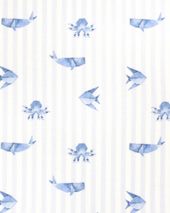 Coton imprimé Origami nautique oekotex