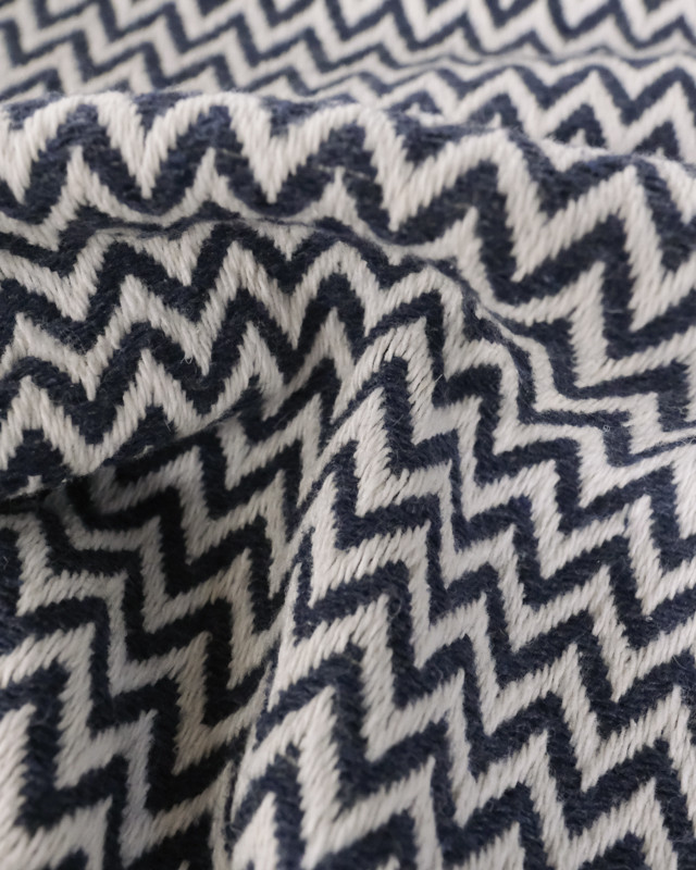 Coton maille  chevron bleu marine - Mercerine