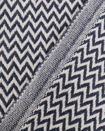 Coton maille  chevron bleu marine - Mercerine