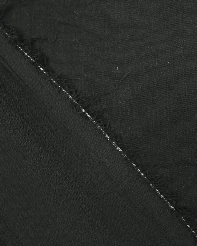 Crepon de coton noir - par 10cm -  Mercerine