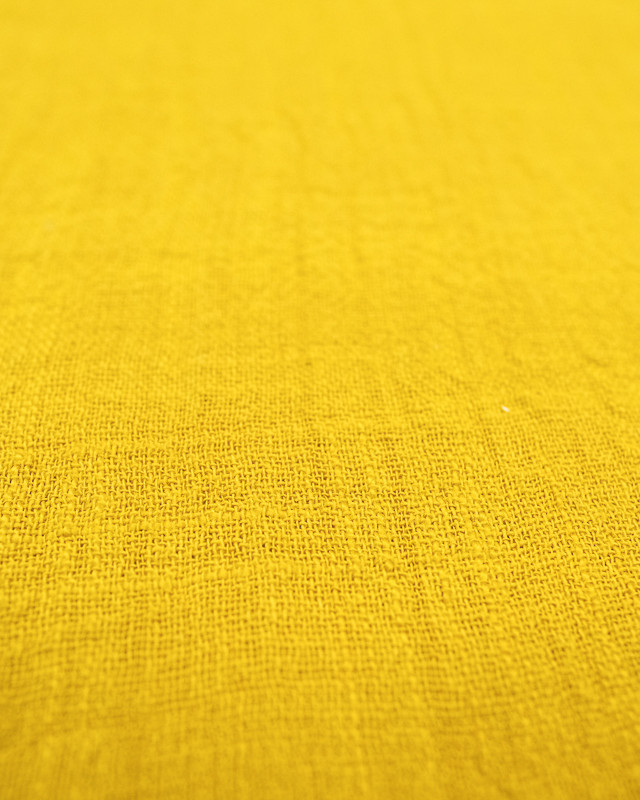 Gaze de coton texturée jaune  -  Mercerine