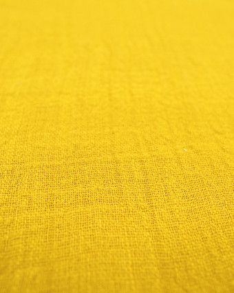 Gaze de coton texturée jaune  -  Mercerine