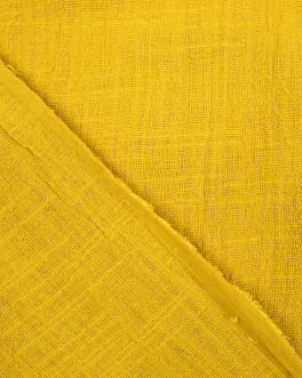 Gaze de coton texturée jaune  -  Mercerine